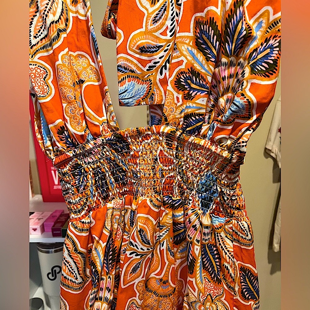 NWT Misa Los Angeles Tula Floral Poplin Halter Mini Dress - Picture 10 of 11
